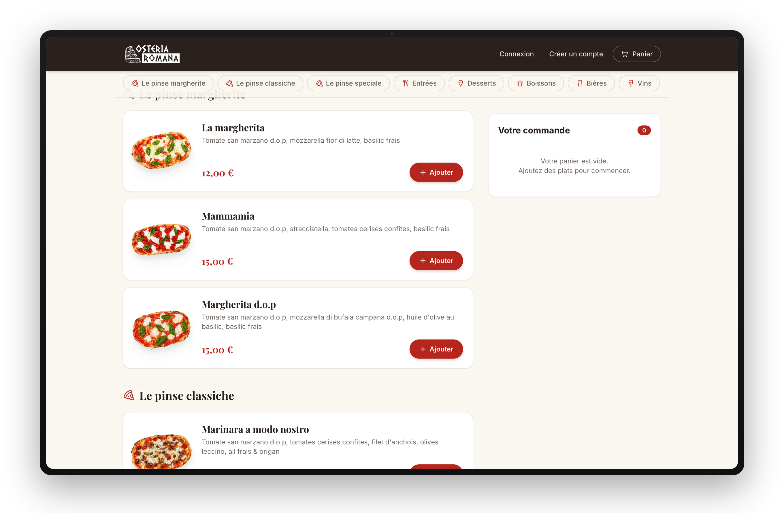 La plateforme de commande Servio sur ordinateur